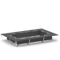 Стол переговорный прямоугольный с лючками из нержавеющей стали