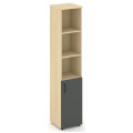 Офисный шкаф высокий узкий левый / правый (1 низкий фасад ЛДСП)