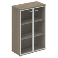 Офисный шкаф средний широкий со стеклом