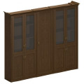 Офисный шкаф высокий со стеклом с узким гардеробом